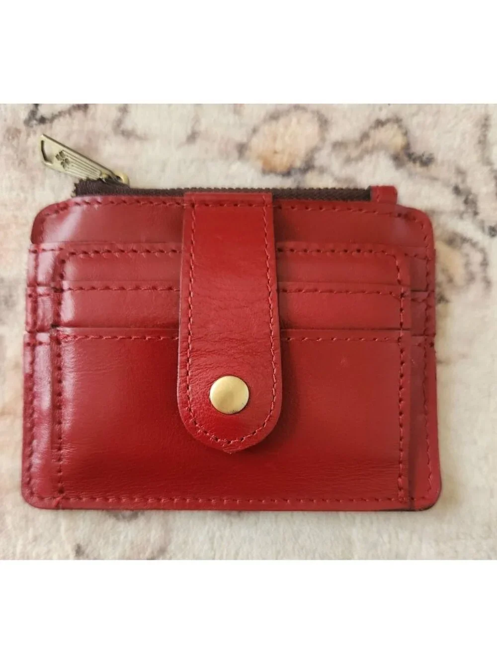 Patricia Nash Red Cassis Leather ID Credit Card RFID Protection
